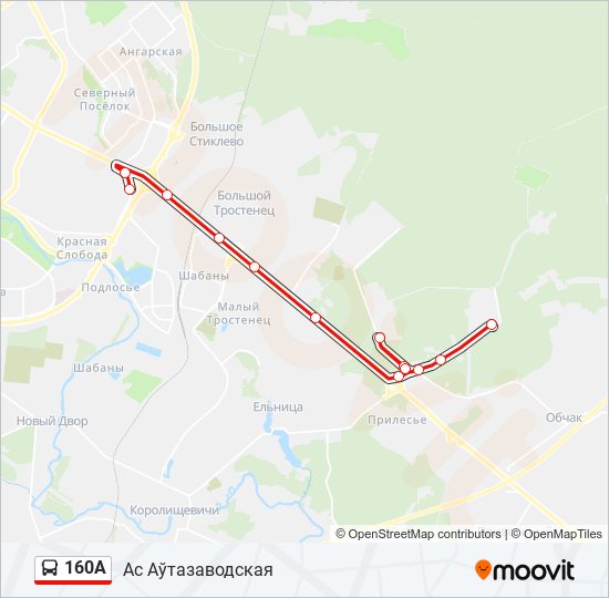 160А bus Line Map