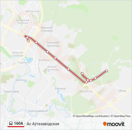160А Bus Line Map