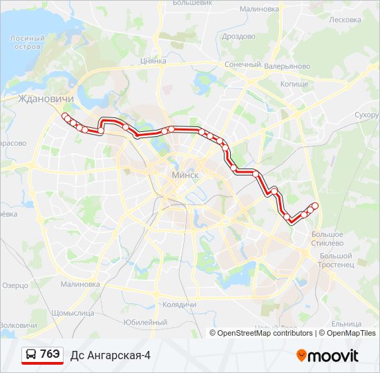 Автобус 76Э: карта маршрута