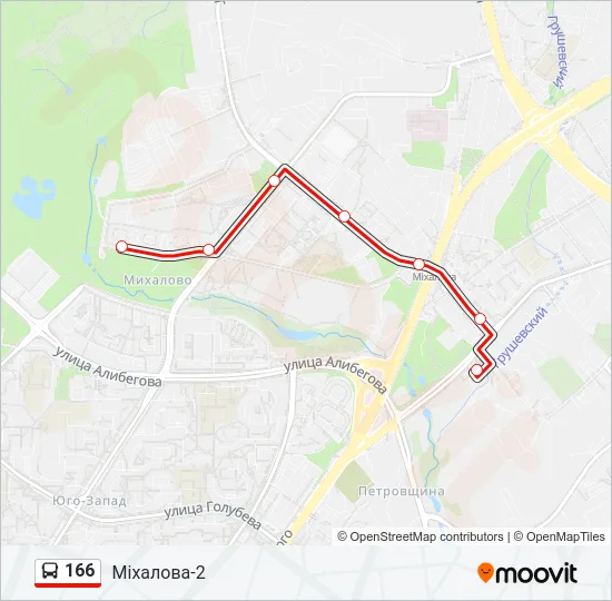 166 Bus Line Map