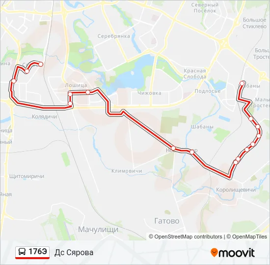 Автобус 176Э: карта маршрута