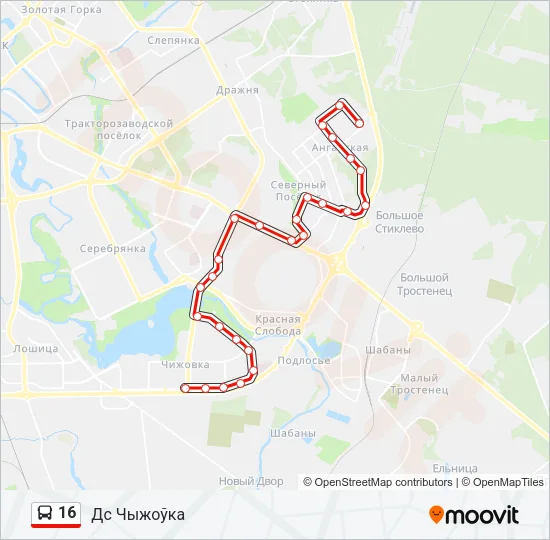 16 Bus Line Map