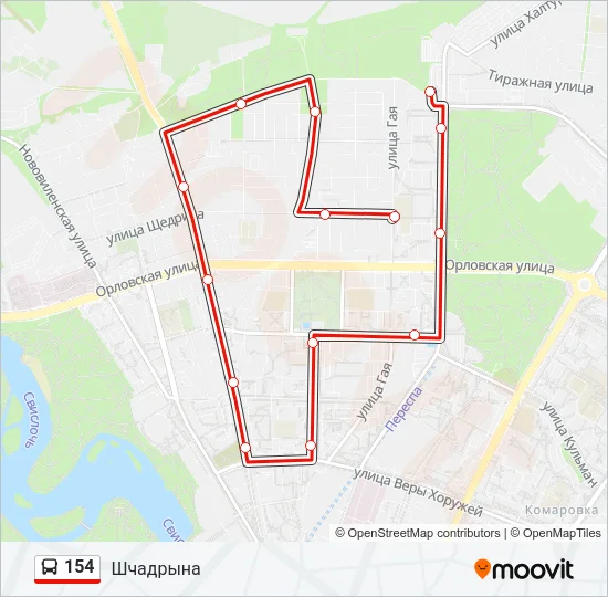 154 Bus Line Map