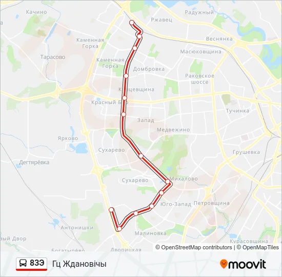 Автобус 83Э: карта маршрута