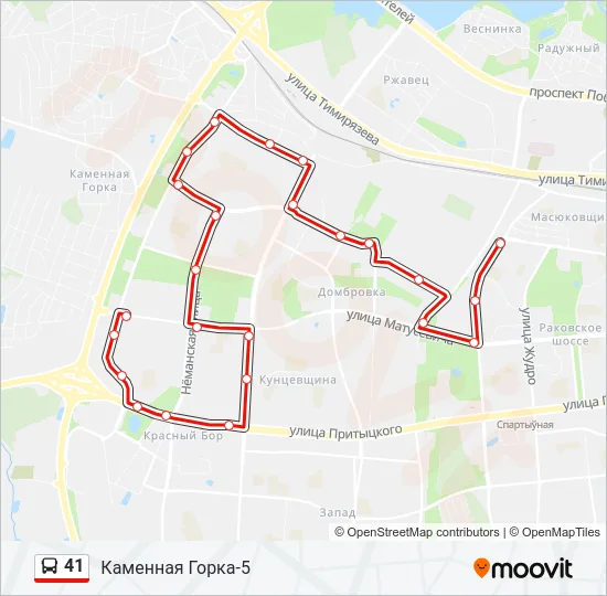 41 Bus Line Map