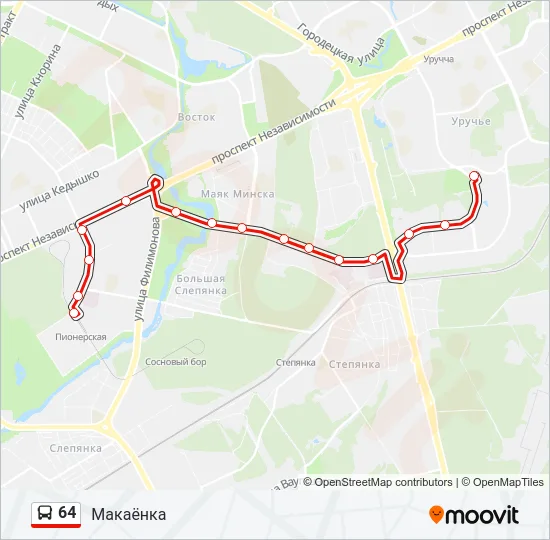 64 Bus Line Map