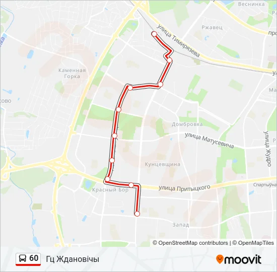 Автобус 60: карта маршрута