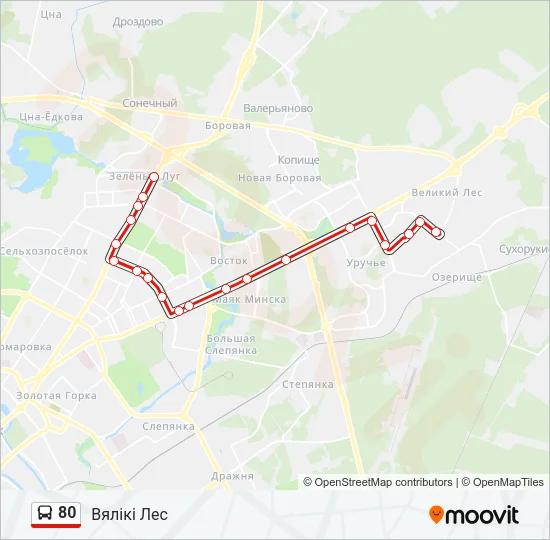 80 Bus Line Map