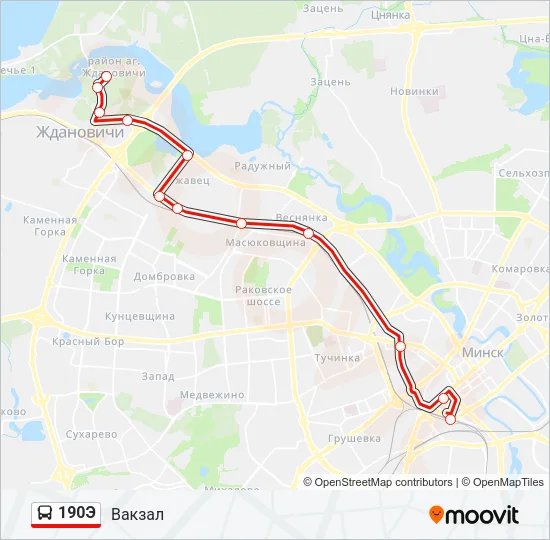 Автобус 190Э: карта маршрута