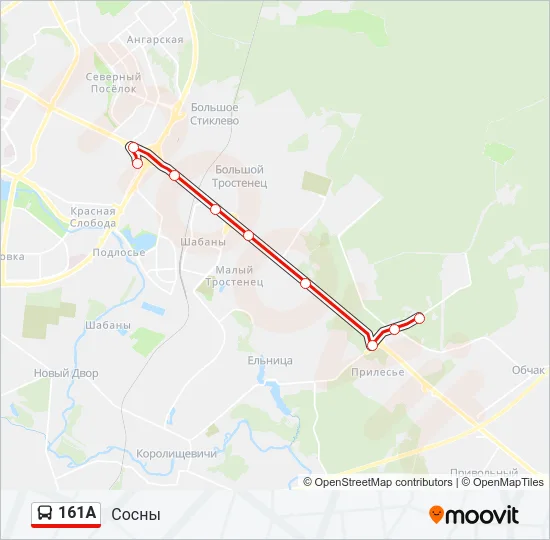 161А Bus Line Map
