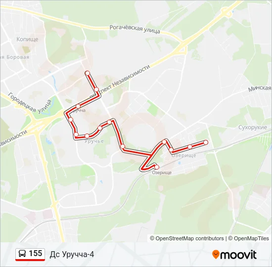 155 Bus Line Map