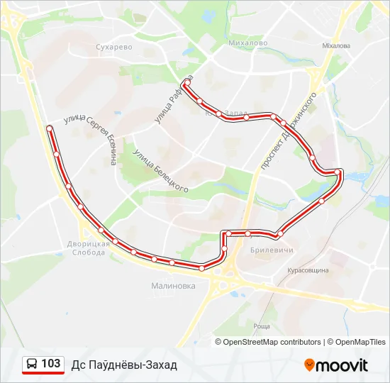 103 Bus Line Map