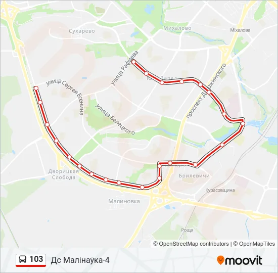 103 Bus Line Map