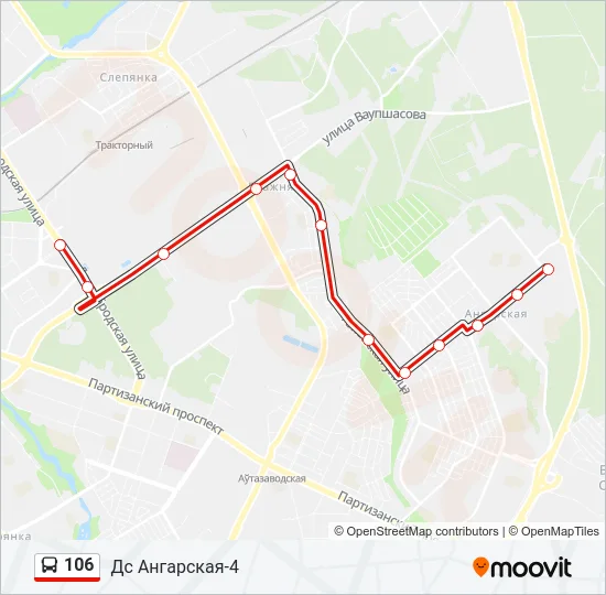 Автобус 106: карта маршрута