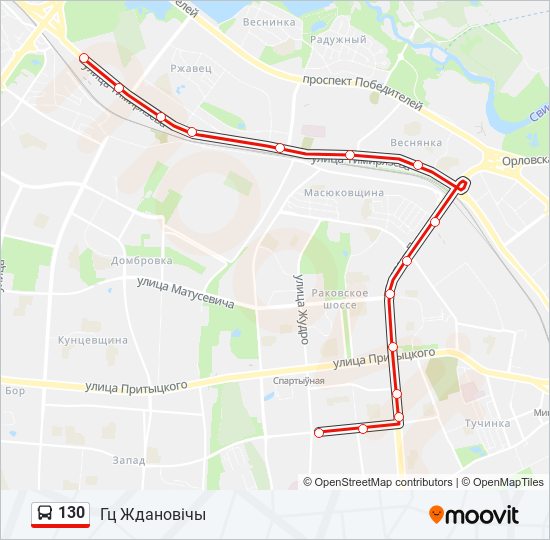 130 bus Line Map