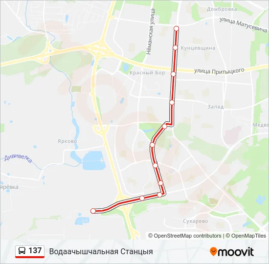 Автобус 137: карта маршрута