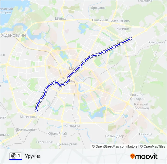 Метро 1: карта маршрута
