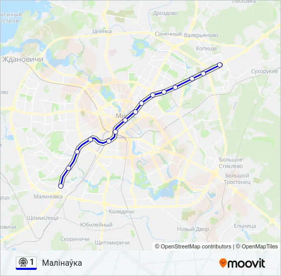 Метро 1: карта маршрута