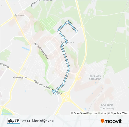 79 Trolleybus Line Map