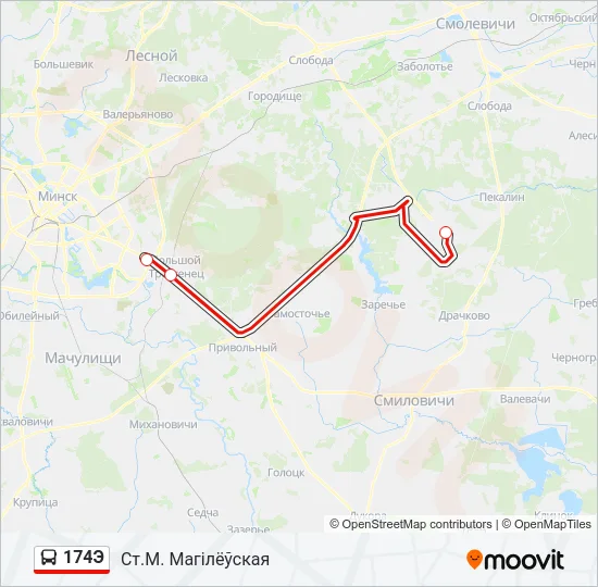 Автобус 174Э: карта маршрута