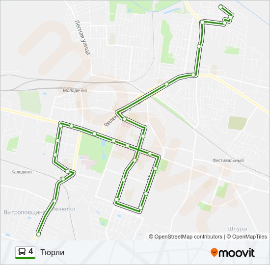 Автобус 4: карта маршрута