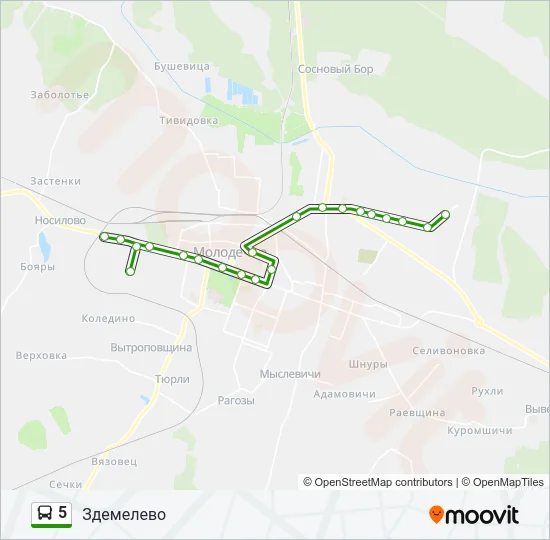 5 Bus Line Map