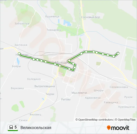 5 Bus Line Map