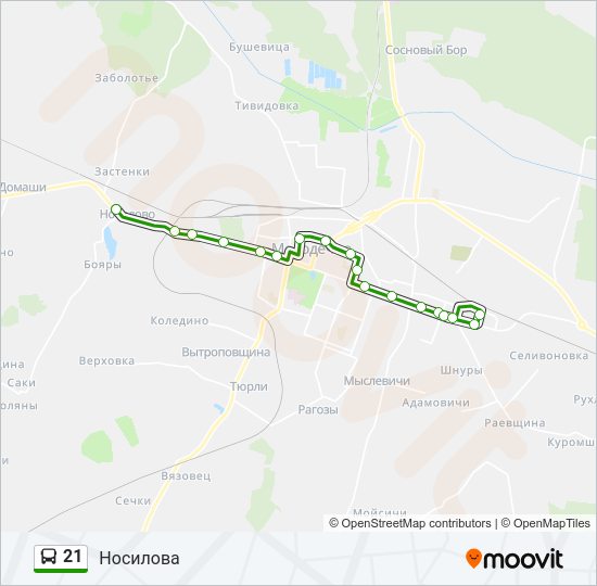 21 Bus Line Map
