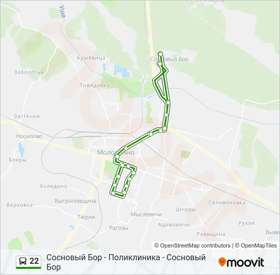 22 Bus Line Map