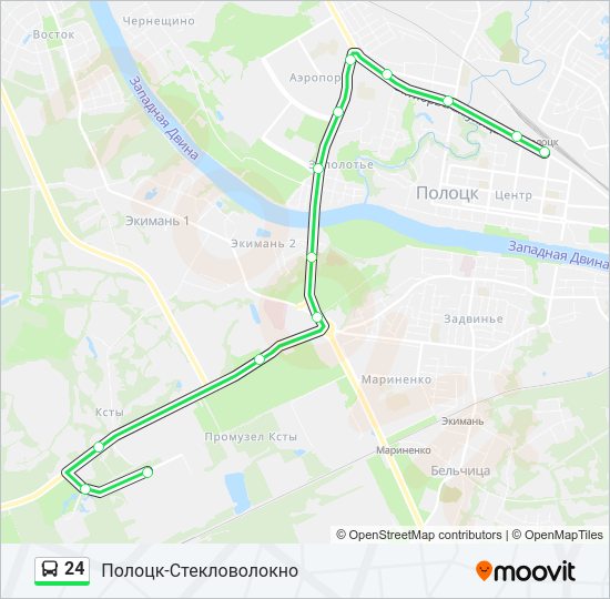 Автобус 24: карта маршрута