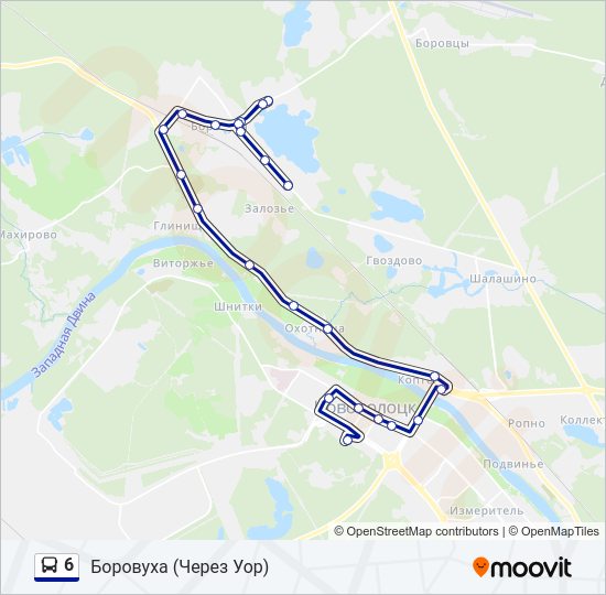 Автобус 6: карта маршрута