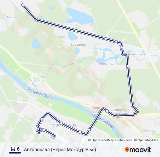 Автобус 6: карта маршрута