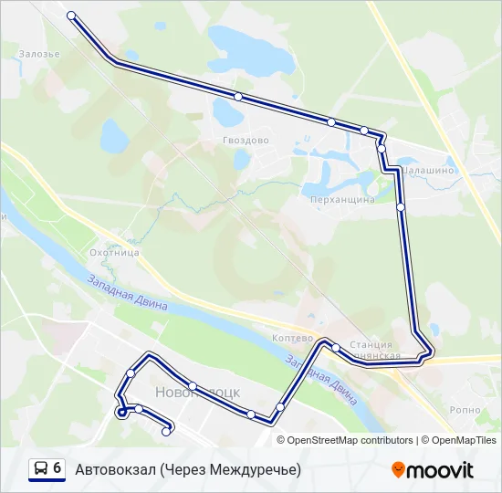 Автобус 6: карта маршрута