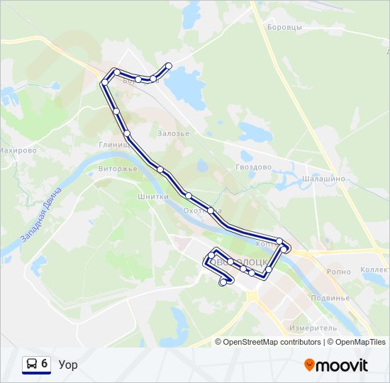 Автобус 6: карта маршрута
