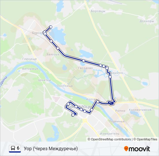 Автобус 6: карта маршрута