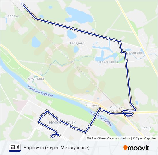 Автобус 6: карта маршрута