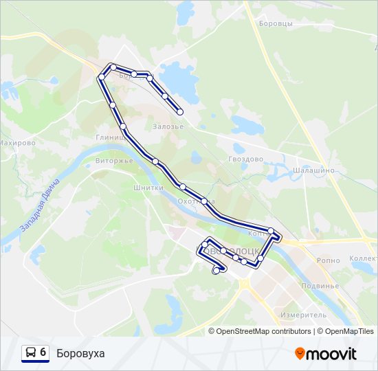 Автобус 6: карта маршрута