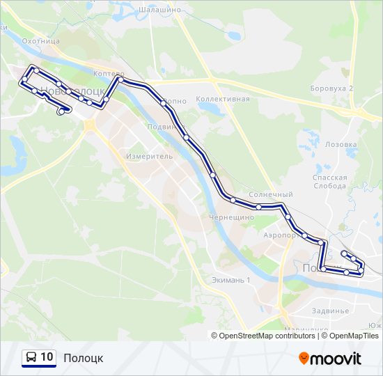 Автобус 10: карта маршрута