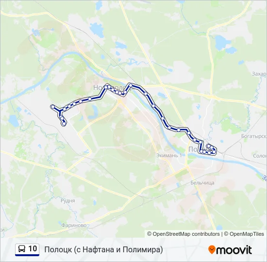 Автобус 10: карта маршрута