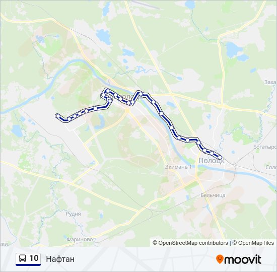 Автобус 10: карта маршрута
