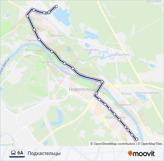 Автобус 6А: карта маршрута