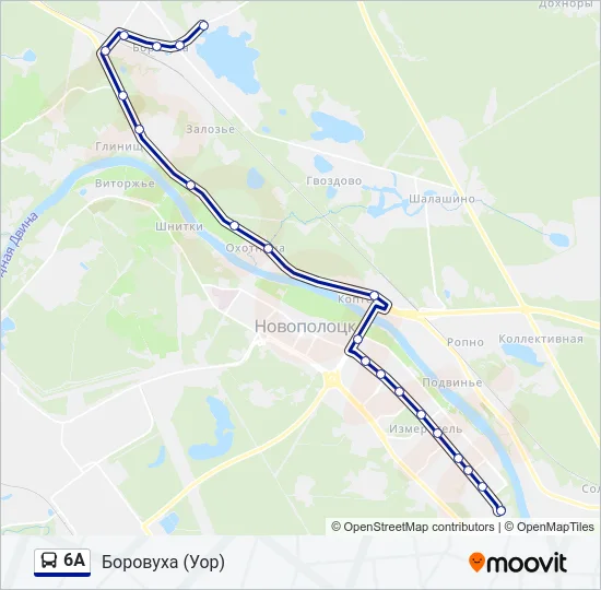 Автобус 6А: карта маршрута