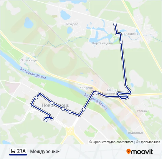 21А Bus Line Map