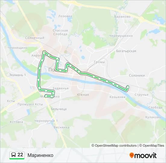 22 Bus Line Map