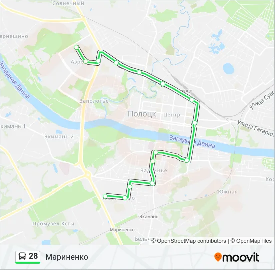 28 Bus Line Map
