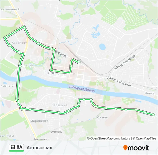 8А Bus Line Map