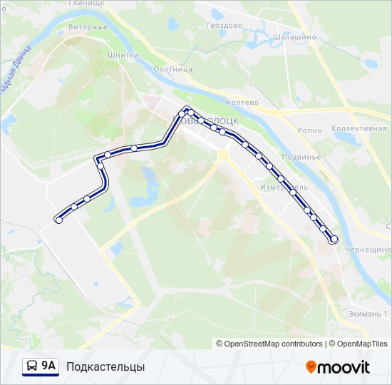 9А Bus Line Map