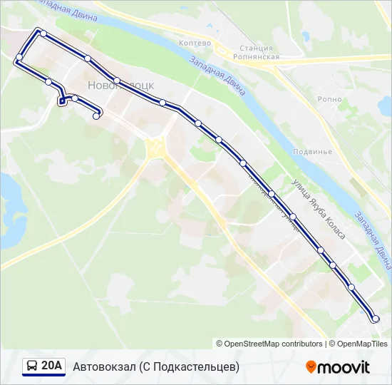 20А Bus Line Map