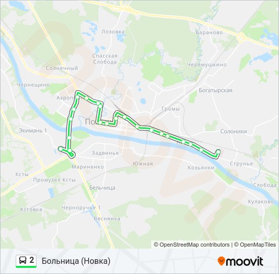 Автобус 2: карта маршрута