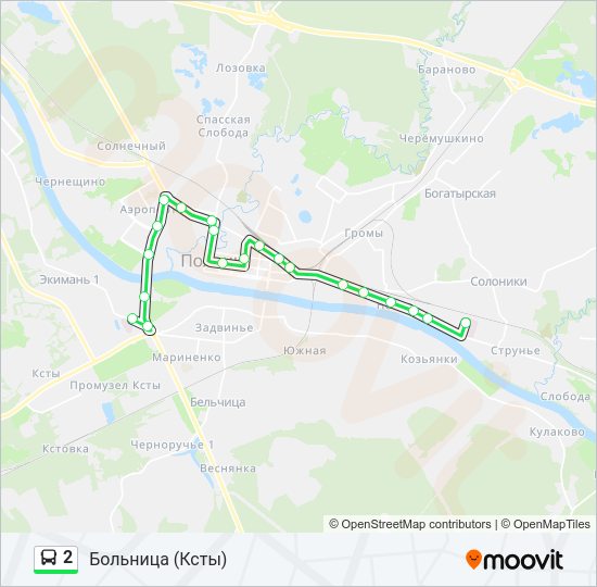 Автобус 2: карта маршрута